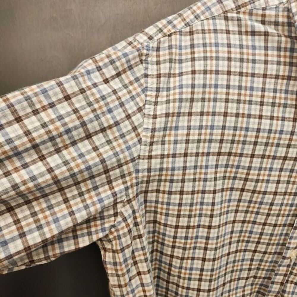The Men's Store at Bloomingdale's Long Sleeve Plaid Button Front Shirt Size XL - Picture 4 of 7